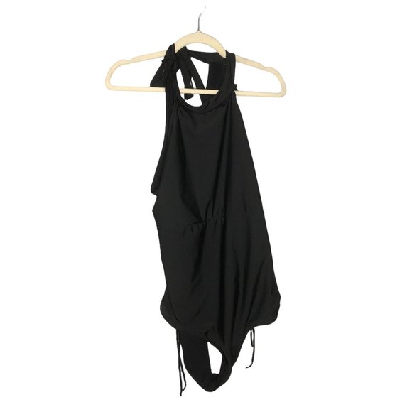 SHEIN Other - Shein Womens One Piece Swimsuit Black Plus Size 3X Halter Ruched Pool Beach